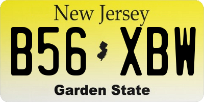 NJ license plate B56XBW