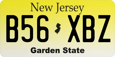 NJ license plate B56XBZ