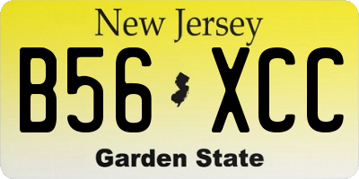 NJ license plate B56XCC