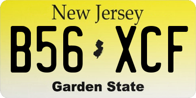 NJ license plate B56XCF
