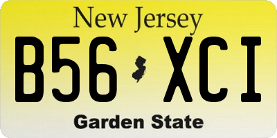 NJ license plate B56XCI