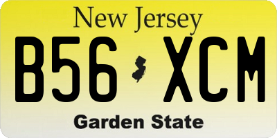 NJ license plate B56XCM