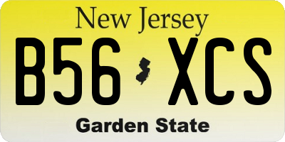 NJ license plate B56XCS