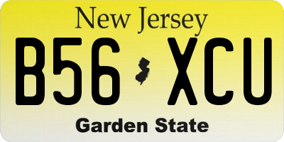 NJ license plate B56XCU