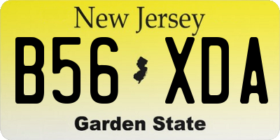 NJ license plate B56XDA