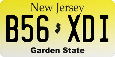 NJ license plate B56XDI