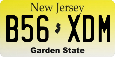 NJ license plate B56XDM