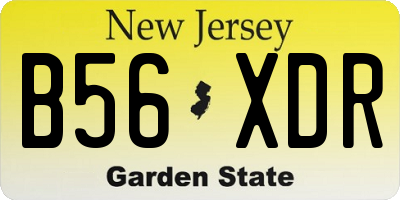 NJ license plate B56XDR