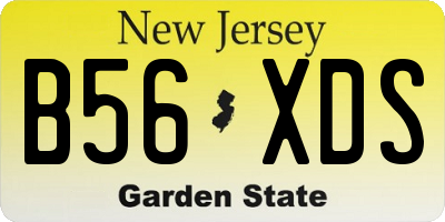 NJ license plate B56XDS
