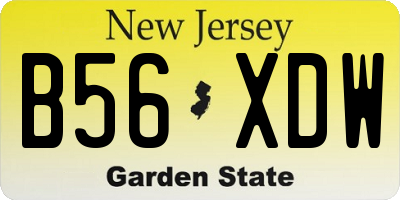 NJ license plate B56XDW