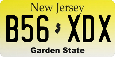 NJ license plate B56XDX