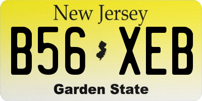 NJ license plate B56XEB