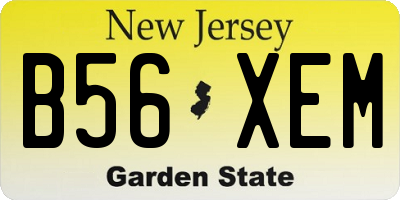 NJ license plate B56XEM