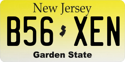 NJ license plate B56XEN