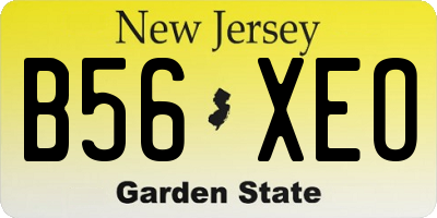 NJ license plate B56XEO
