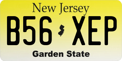 NJ license plate B56XEP