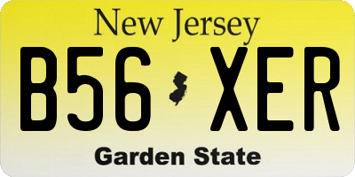 NJ license plate B56XER