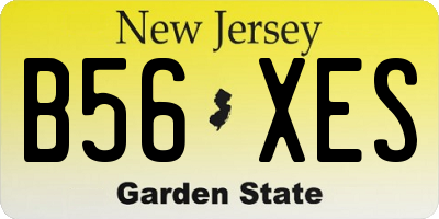 NJ license plate B56XES