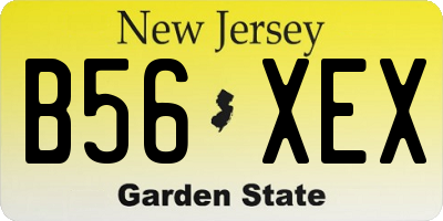 NJ license plate B56XEX