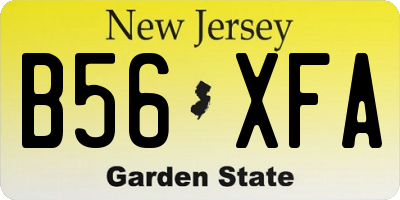 NJ license plate B56XFA