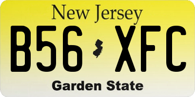 NJ license plate B56XFC