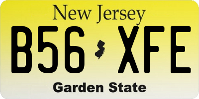 NJ license plate B56XFE