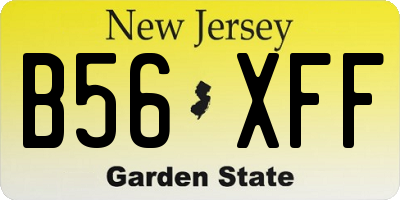 NJ license plate B56XFF
