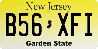 NJ license plate B56XFI