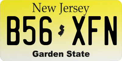 NJ license plate B56XFN