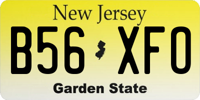 NJ license plate B56XFO