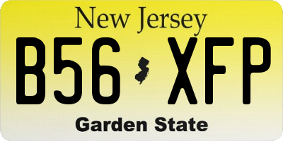 NJ license plate B56XFP