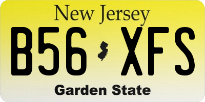 NJ license plate B56XFS