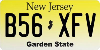 NJ license plate B56XFV