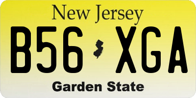 NJ license plate B56XGA