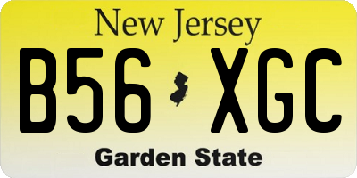 NJ license plate B56XGC