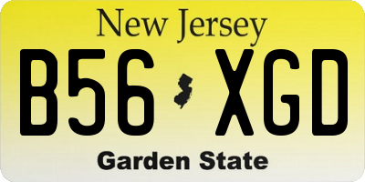 NJ license plate B56XGD