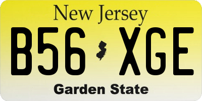 NJ license plate B56XGE