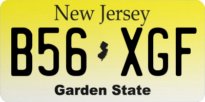 NJ license plate B56XGF