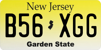 NJ license plate B56XGG