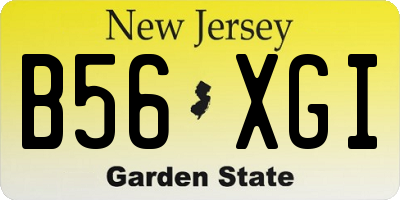 NJ license plate B56XGI