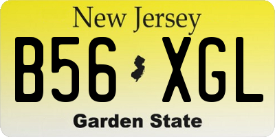 NJ license plate B56XGL