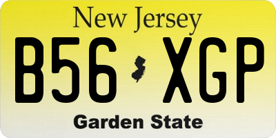 NJ license plate B56XGP