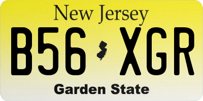 NJ license plate B56XGR