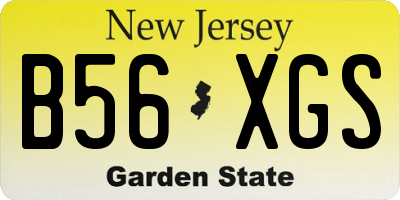 NJ license plate B56XGS