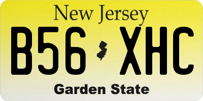 NJ license plate B56XHC