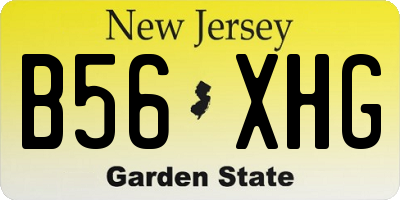 NJ license plate B56XHG