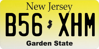 NJ license plate B56XHM