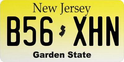 NJ license plate B56XHN