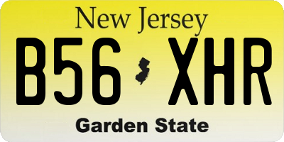 NJ license plate B56XHR
