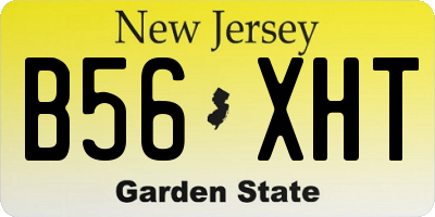 NJ license plate B56XHT